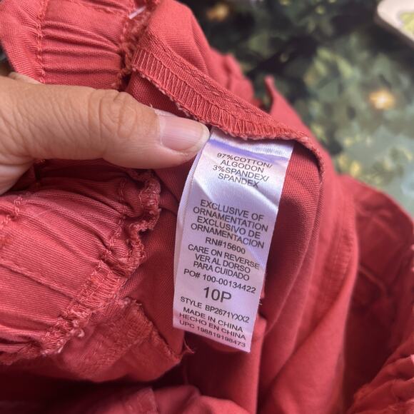 Democracy Skyrise Relaxed Straight Leg Pant With Belt Size 10P In Red $79 - Picture 4 of 4